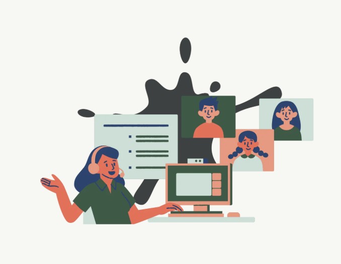 Illustration of eLearning and team communication